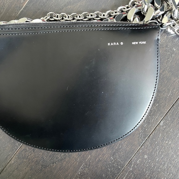 KARA black Starfruit Leather Chain Bag silver with dust bag shoulder bag - Picture 2 of 10